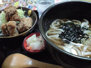 うどんと唐揚げのセット