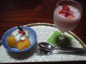 夕食のスイーツ。