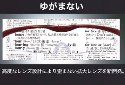 ハズキルーペで細かい文字を見たところ