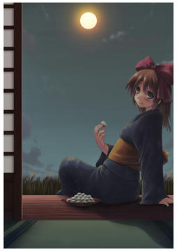 暗いお月見