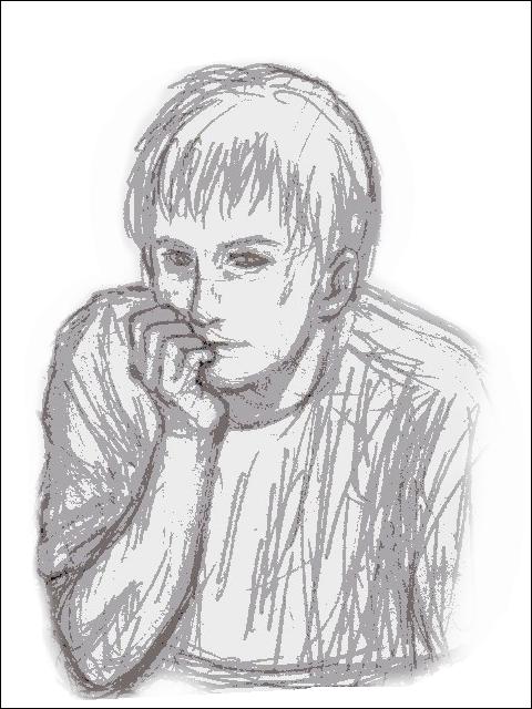 ペーパー用に描いたリチャード・バーガディシュ