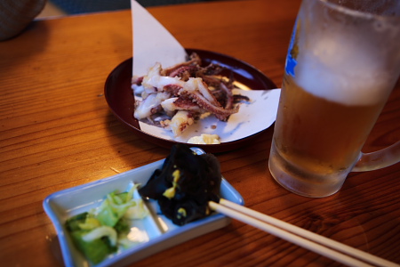 温泉の後の生ビールは最高です。