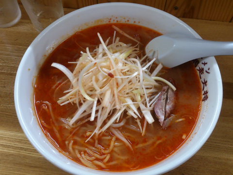 網走大将　ねぎ当板ラーメン 多分大辛?