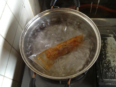 肉みそイン熱湯