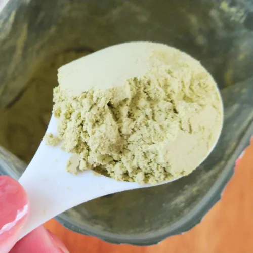 山本漢方の抹茶SOYプロテインの粉末