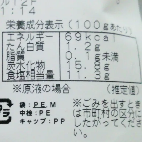 長寿の里 七彩べじぶろす　カロリー