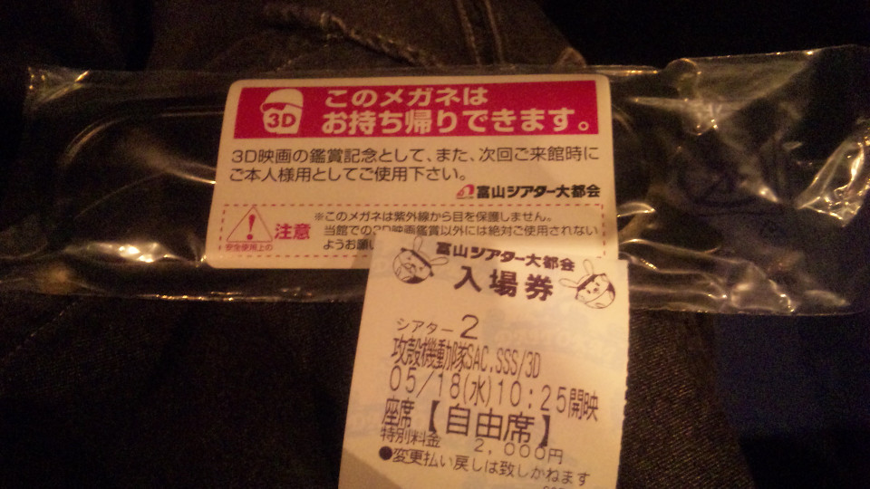 シアター大都会と3Dメガネ