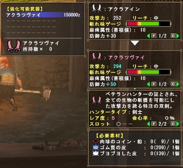 アクラツヴァイ性能他