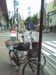 傘が立ってる自転車