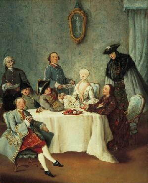 Artist Sketching an Elegant Company (Il Cafe), c. 1760　Pietro Longhi  The Norton Simon Foundation