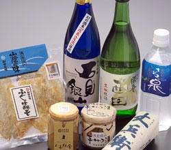 おおだブランドの認証を受けた商品のみをセットにしました！純米吟醸「石見銀山」　和江ストかまぼこ丈兵衛　ふぐ味醂干　開春西田　芋のコンフィチュールいも代官　さつま芋の蜜煮　さひめの泉