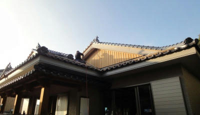 御開の家　小屋壁