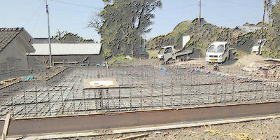 立テ山の家　基礎配筋
