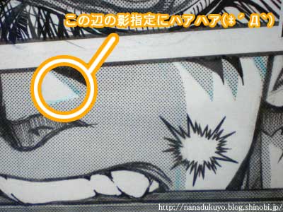 青い線による指定 画像