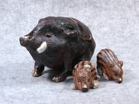 干支「亥」飾り　猪と瓜坊