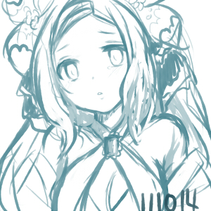 12分：先日実装されたので！でもなんか上手く構図も浮かばず…色もなしで＾＾；