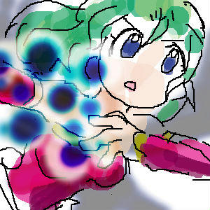 魔法放ってるイメージで。