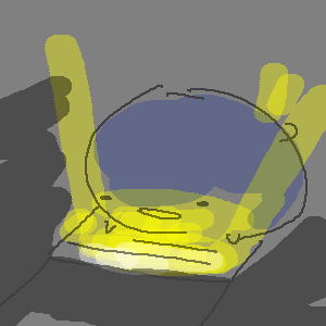 天井裏から覗くイメージ。