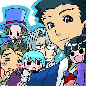 「御剣さんの頬、冥ちゃんから一発ムチ喰らってる」「オドロキくんの触覚、みぬきちゃんに触られて少しこそばゆい」というどうでもいい俺設定。←本当にな！