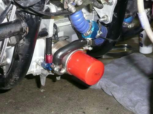 水冷オイルクーラー取付完了