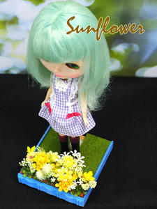 ブライススタンド装飾 倒れにくくて華やかなアートフラワーガーデン Display Production Atelier For Dolls Sunflower