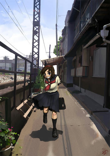 線路際の道 早く来ないとおいてくよ うすくち醤油のツヨゾーさんち