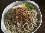 豆腐、大豆、鞘インゲン　蕎麦