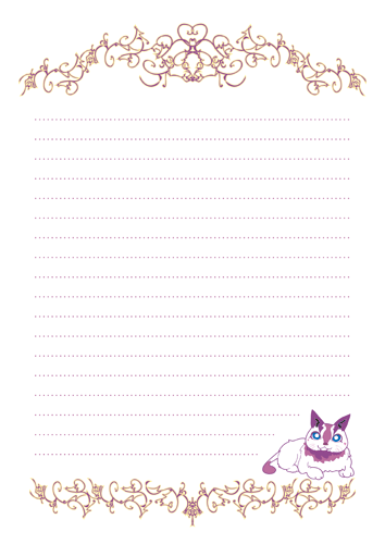 Purple Cat Poti free Letter paper