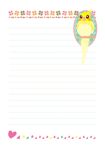 P-chan of cockatiel. Free download letter paper