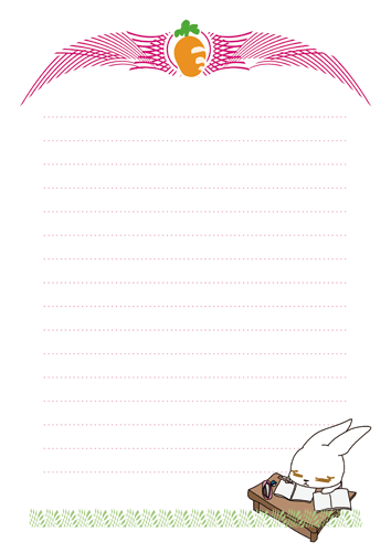 Rabbit Free download letter paper. Leisurely smile of Riri-chan.