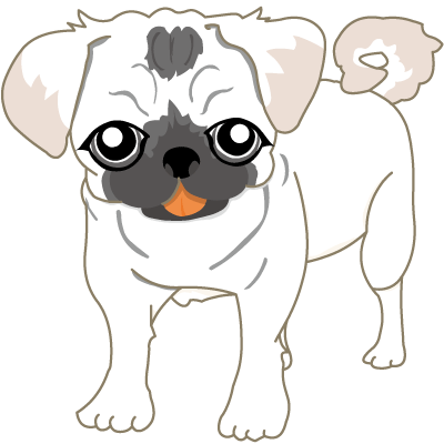 Japanese 無料素材イラスト 商用可 パグのプイプイ English Free Download Picture Dutch Mastiff The Name Puipui Masaya Suzuki Footsteps 足音 鈴木将也