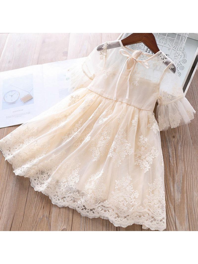 kiskissing wholesale flower embroidery princess dress for summer