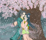 花びら舞う中で