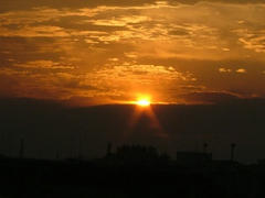 多摩川の夕日