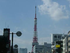 東京タワーが見える町の風景