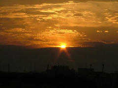 多摩川の夕日
