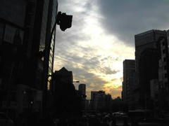 青山の夕焼け