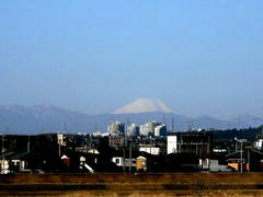 多摩川から見える富士山
