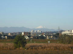 多摩川と富士山