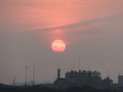 多摩川の夕日