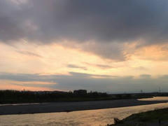 多摩川の夕焼け