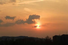 多摩川の夕焼け