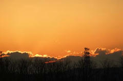 多摩川の夕焼け