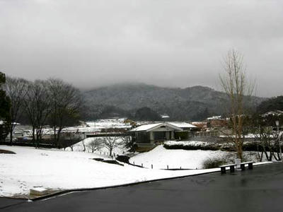 資料館前より---雪景色