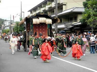 豊公参朝列の牛車と牛童
