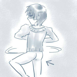 半ケツに見える…