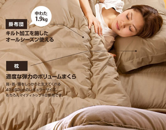 帝人共同開発 マイティトップ(R)II使用 清潔・快適寝具4点セット