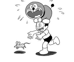 Doraemon fears a mouse