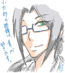 青縁眼鏡が良く似合う
