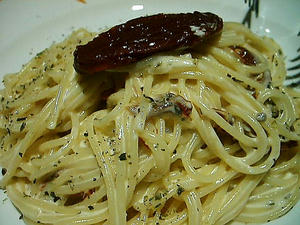 ドライトマトとリコッタチーズのパスタ